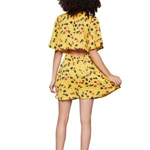 BCBG Printed Cutout-Back Mini Dress Parisian Wash